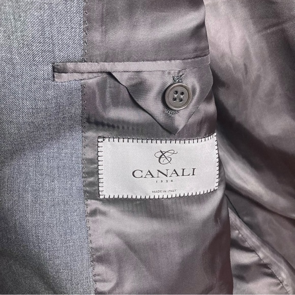 CANALI blazer sportcoat men's 40R giacca uomo gray 2 button wool solid - Picture 7 of 14